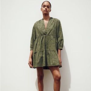 NWT ZARA OPENWORK EMBROIDERED MINI DRESS